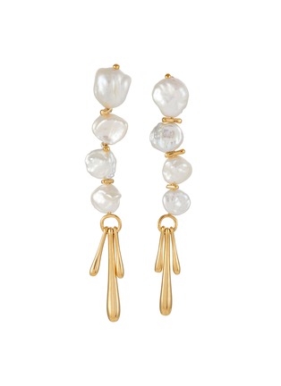 Main View - Click To Enlarge - MISSOMA - 18K Recycled Gold Plated Brass Keshi Pearl Sculptural Drop Earrings