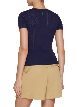 Back View - Click To Enlarge - JW ANDERSON - Pointelle Cotton Cashmere Top