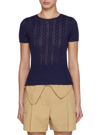 Main View - Click To Enlarge - JW ANDERSON - Pointelle Cotton Cashmere Top