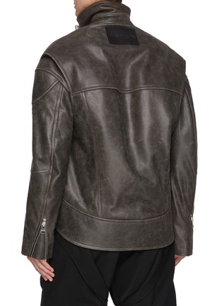 Back View - Click To Enlarge - JW ANDERSON - Curved Hem Leather Jacket