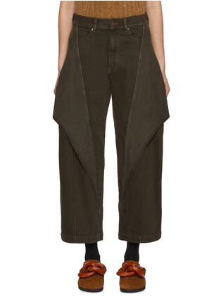 Main View - Click To Enlarge - JW ANDERSON - Cropped Sculptural Dark Wash Jeans