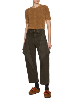 Figure View - Click To Enlarge - JW ANDERSON - Cropped Sculptural Dark Wash Jeans