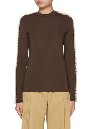 Main View - Click To Enlarge - JW ANDERSON - Pleated Trim Long Sleeve T-shirt