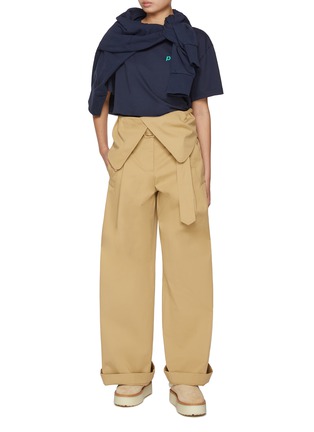 Figure View - Click To Enlarge - JW ANDERSON - Fold Over Cotton Trench Trousers