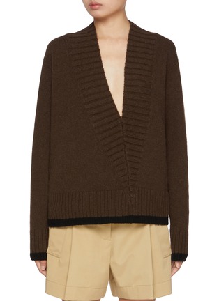 Main View - Click To Enlarge - JW ANDERSON - Slanted V-neck Wool Sweater