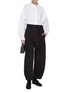 Figure View - Click To Enlarge - BARENA - Curved Poplin Pants