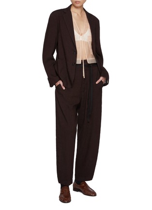 Figure View - Click To Enlarge - BARENA - Herringbone Curved Pants