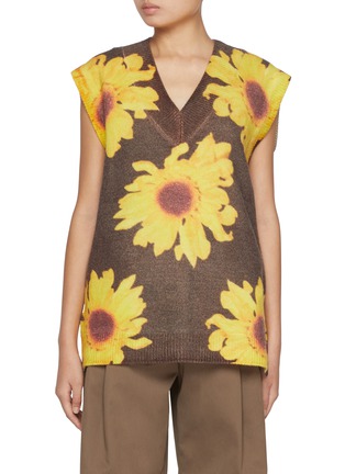 Main View - Click To Enlarge - JW ANDERSON - Printed Flower Wool Vest