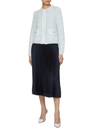 Figure View - Click To Enlarge - BRUNO MANETTI - Fringed Crewneck Cotton Blend Cardigan