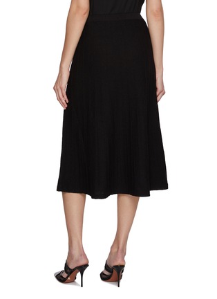 Back View - Click To Enlarge - ST. JOHN - Pleated Cotton Blend Midi Skirt