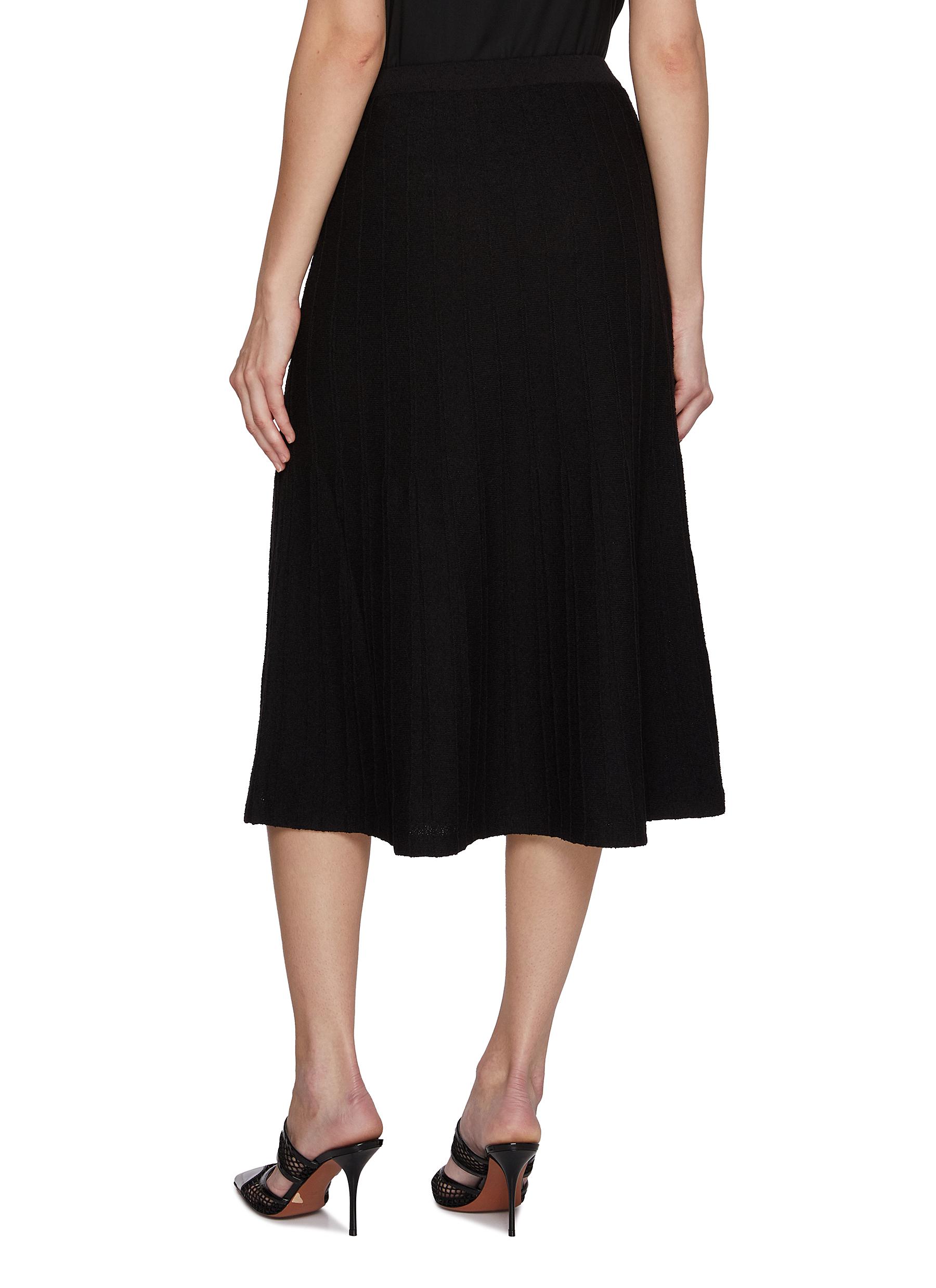 Pleated Cotton Blend Midi Skirt - Thumbnail 3