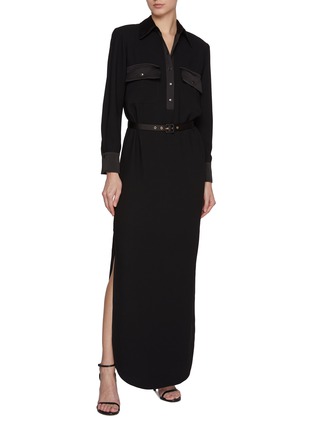 Figure View - Click To Enlarge - ST. JOHN - Two Pocket Maxi Shirt Dress