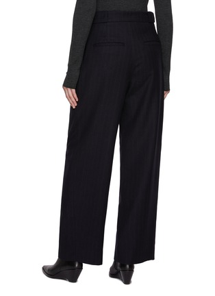 Back View - Click To Enlarge - TONYWACK - Double Pleate Wide Leg Wool Trousers