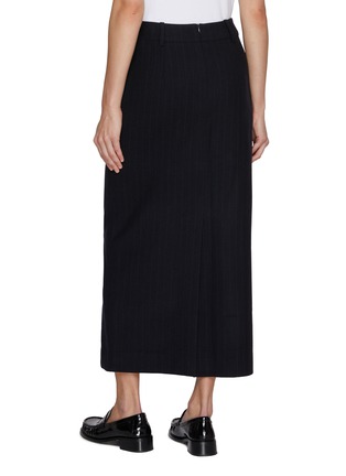 Back View - Click To Enlarge - TONYWACK - Striped Wool Long Pencil Skirt