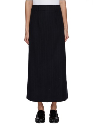 Main View - Click To Enlarge - TONYWACK - Striped Wool Long Pencil Skirt