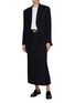 Figure View - Click To Enlarge - TONYWACK - Striped Wool Long Pencil Skirt