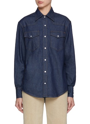 Main View - Click To Enlarge - TONYWACK - Pocket Denim Western Shirt