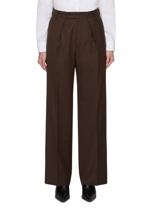 Main View - Click To Enlarge - TONYWACK - Buttoned Waistband Wool Blend Pants