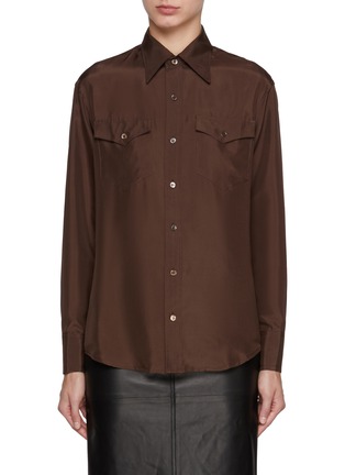 Main View - Click To Enlarge - TONYWACK - Pocket Silk Shirt