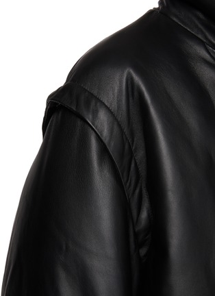  - TONYWACK - High Neck Puffer Leather Jacket