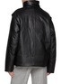 Back View - Click To Enlarge - TONYWACK - High Neck Puffer Leather Jacket