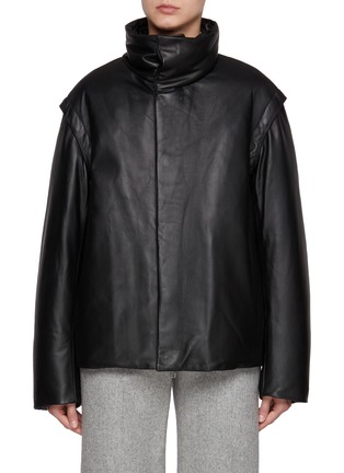 Main View - Click To Enlarge - TONYWACK - High Neck Puffer Leather Jacket