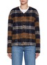 Main View - Click To Enlarge - TONYWACK - V-Neck Checkered Blouson Jacket