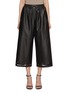 Main View - Click To Enlarge - YVES SALOMON - Cut-Out Hem Cropped Leather Wide Leg Pants