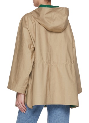 Back View - Click To Enlarge - YVES SALOMON - Tie Waist Waterproof Cotton Jacket