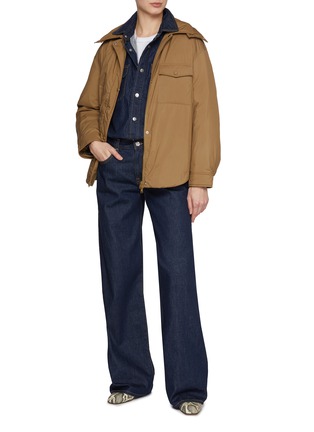 Figure View - Click To Enlarge - YVES SALOMON - Hooded Padded Shirt Jacket