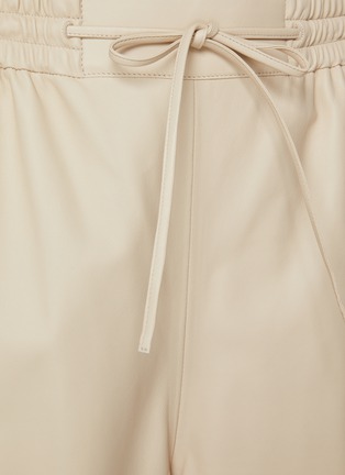  - YVES SALOMON - Drawstring Elasticated Cropped Leather Wide Leg Pants