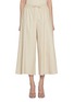 Main View - Click To Enlarge - YVES SALOMON - Drawstring Elasticated Cropped Leather Wide Leg Pants