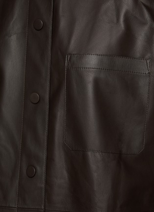  - YVES SALOMON - Band Collar Pocket Leather Shirt Jacket