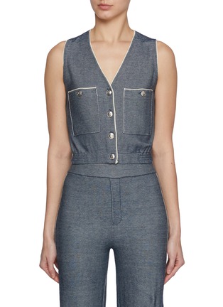 Main View - Click To Enlarge - CRUSH COLLECTION - Denim-look Waistcoat