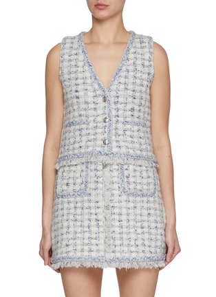 Main View - Click To Enlarge - CRUSH COLLECTION - Houndstooth V-neck Vest