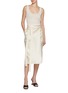 Figure View - Click To Enlarge - GIA STUDIOS - Wrapped Front Silk Midi Skirt