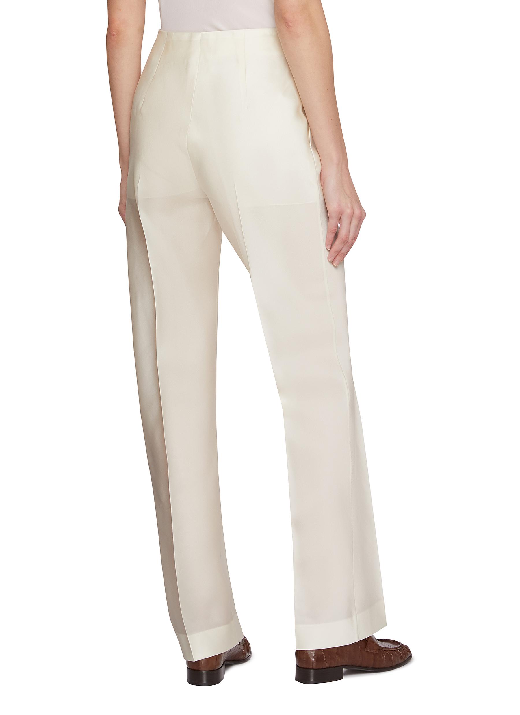 Pleated front Silk Pants - Thumbnail 3