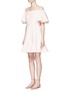 Front View - Click To Enlarge - VALENTINO GARAVANI - Ruffle Crepe Couture off-shoulder dress