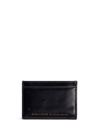 Figure View - Click To Enlarge - ALICE & OLIVIA - 'Winking Stace Face' embroidered patent leather card holder