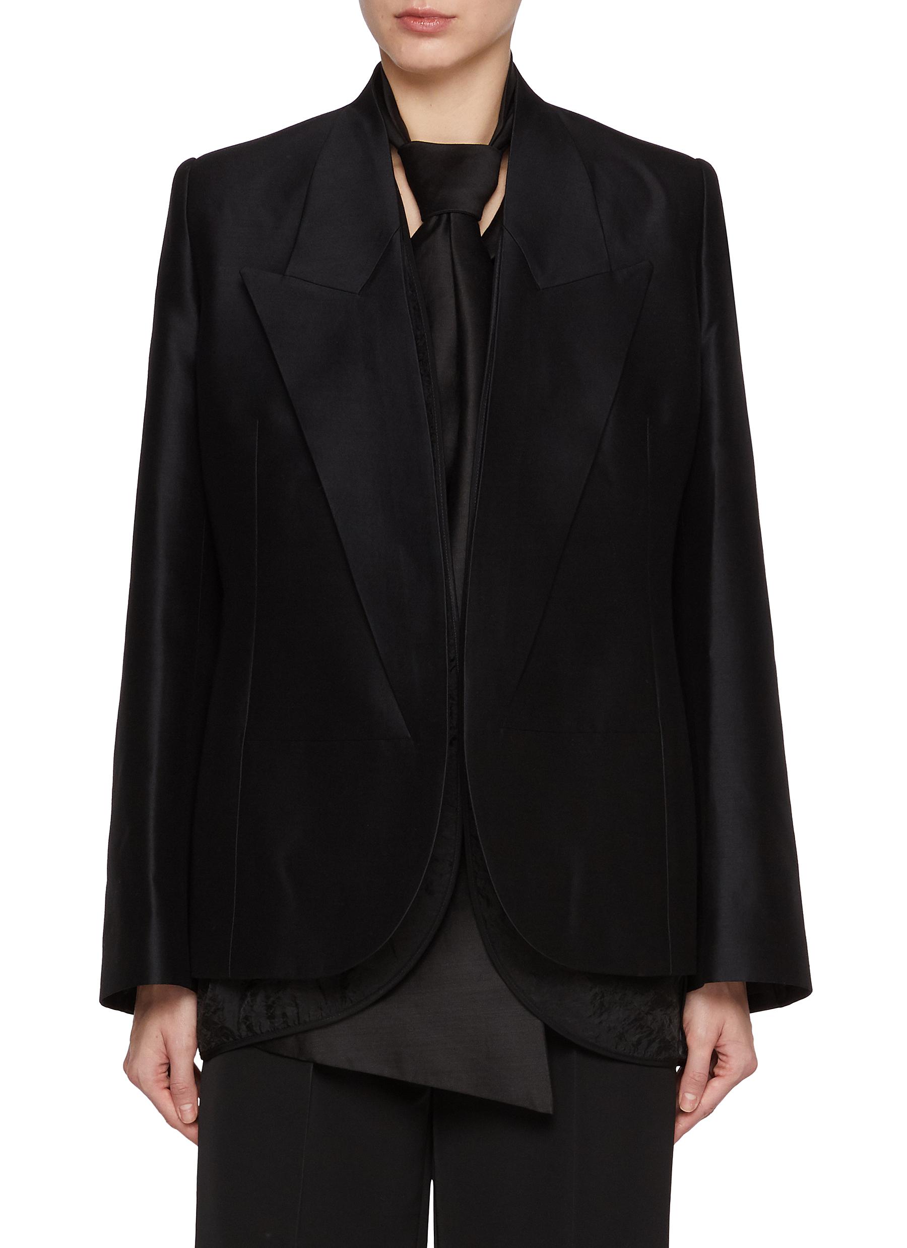 GIA STUDIOS | Peak lapel Wool Silk Blazer And Gilet