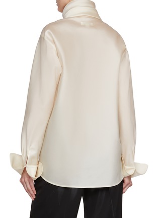 Back View - Click To Enlarge - GIA STUDIOS - Lunar Double Collar Silk Shirt