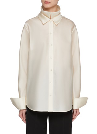 Main View - Click To Enlarge - GIA STUDIOS - Lunar Double Collar Silk Shirt