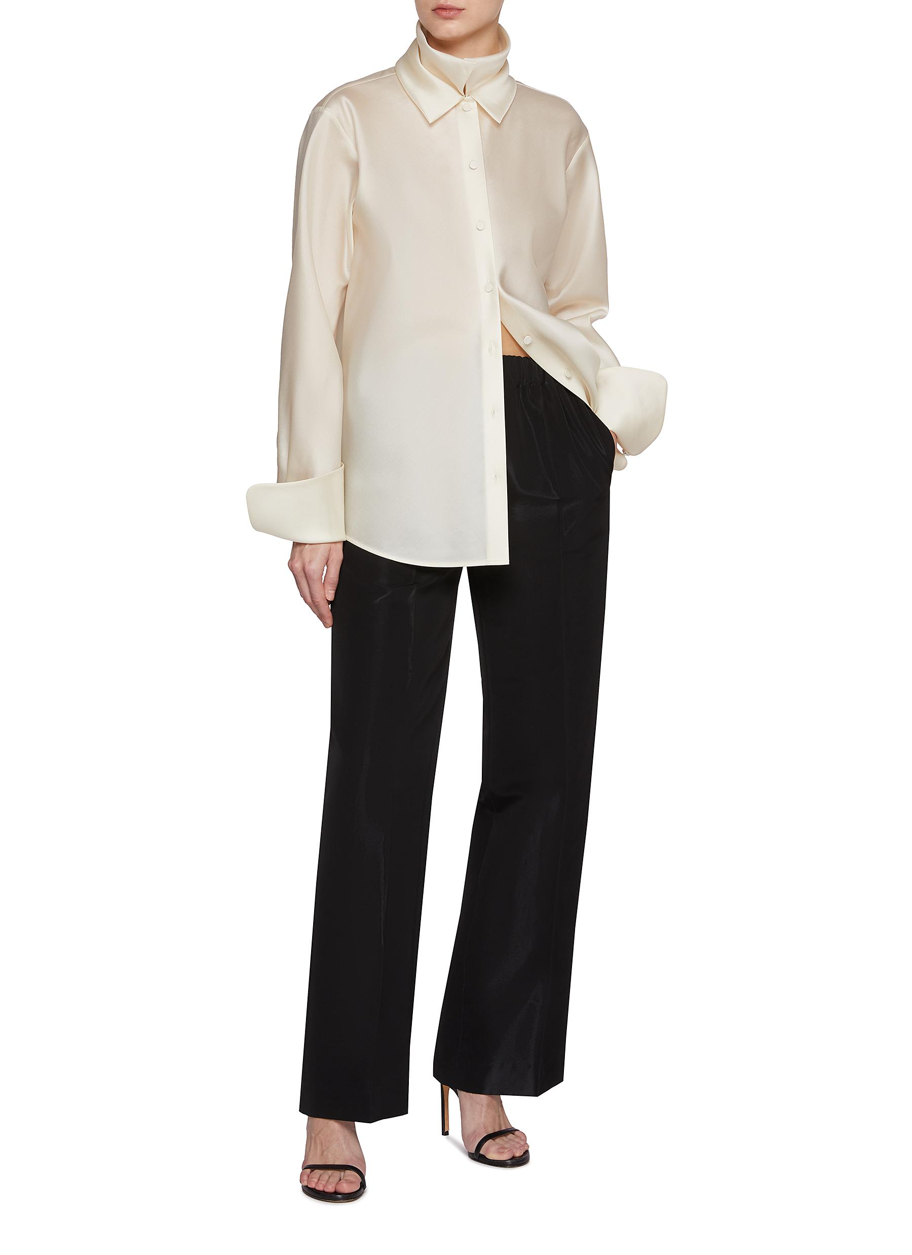 GIA STUDIOS | Lunar Double Collar Silk Shirt