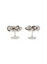 Main View - Click To Enlarge - TATEOSSIAN - Rhodium Plated Black Diamonds Eternity Knot Cufflinks