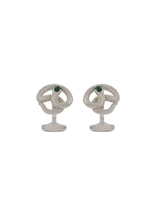 Main View - Click To Enlarge - TATEOSSIAN - Silver Palladium Plated Enamel Viper Cufflinks