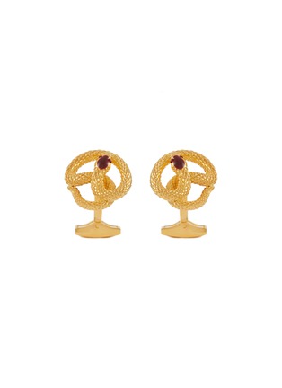 Main View - Click To Enlarge - TATEOSSIAN - Polished Gold Palladium Plated Enamel Viper Cufflinks