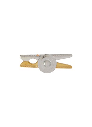 Main View - Click To Enlarge - TATEOSSIAN - Mayfair 18K Yellow Gold Rhodium Plated Sterling Silver Peg Pin