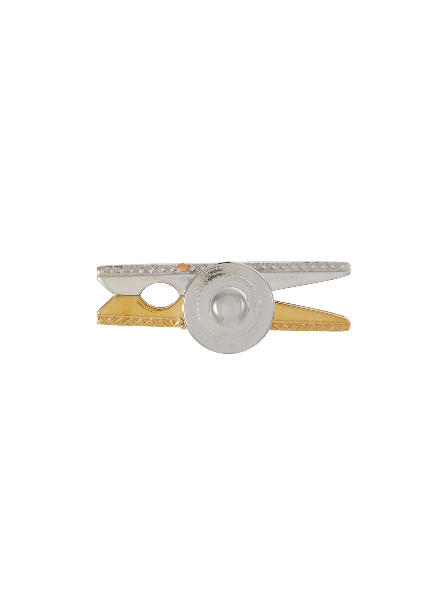Mayfair 18K Yellow Gold Rhodium Plated Sterling Silver Peg Pin