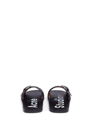 Back View - Click To Enlarge - ACNE STUDIOS - Buckle leather slide sandals