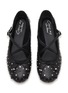 Detail View - Click To Enlarge - CIRCUS BY SAM EDELMAN - Zuri Crisscross Studded Ballerina Flats